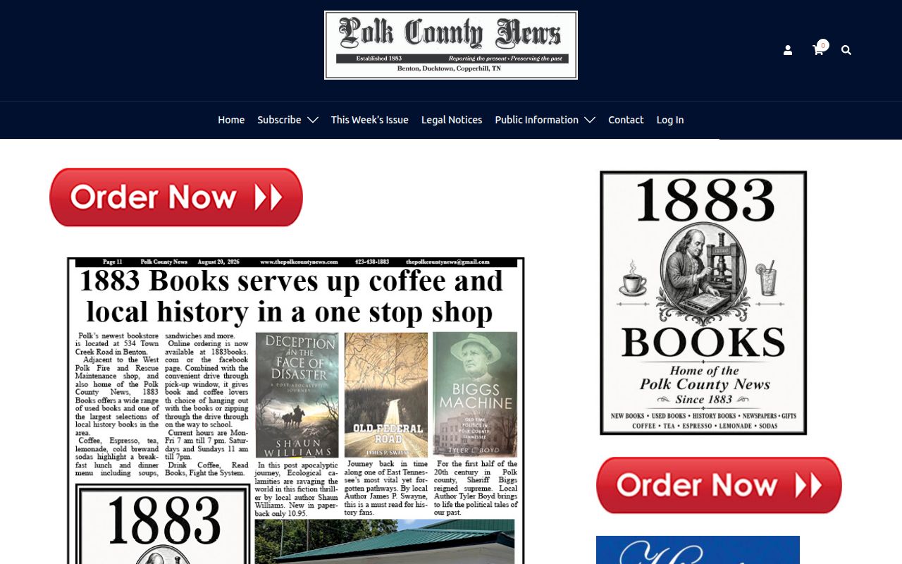 Polk County crime news and booking-record source page from The Polk County News